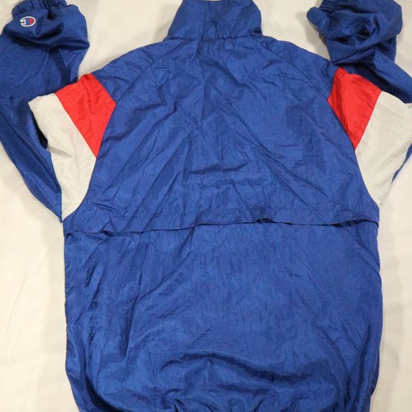 vtg CHAMPION Red White and Blue Full Zip Track Jacket Sz Small US Men Sz Med Wmn - Picture 8 of 14